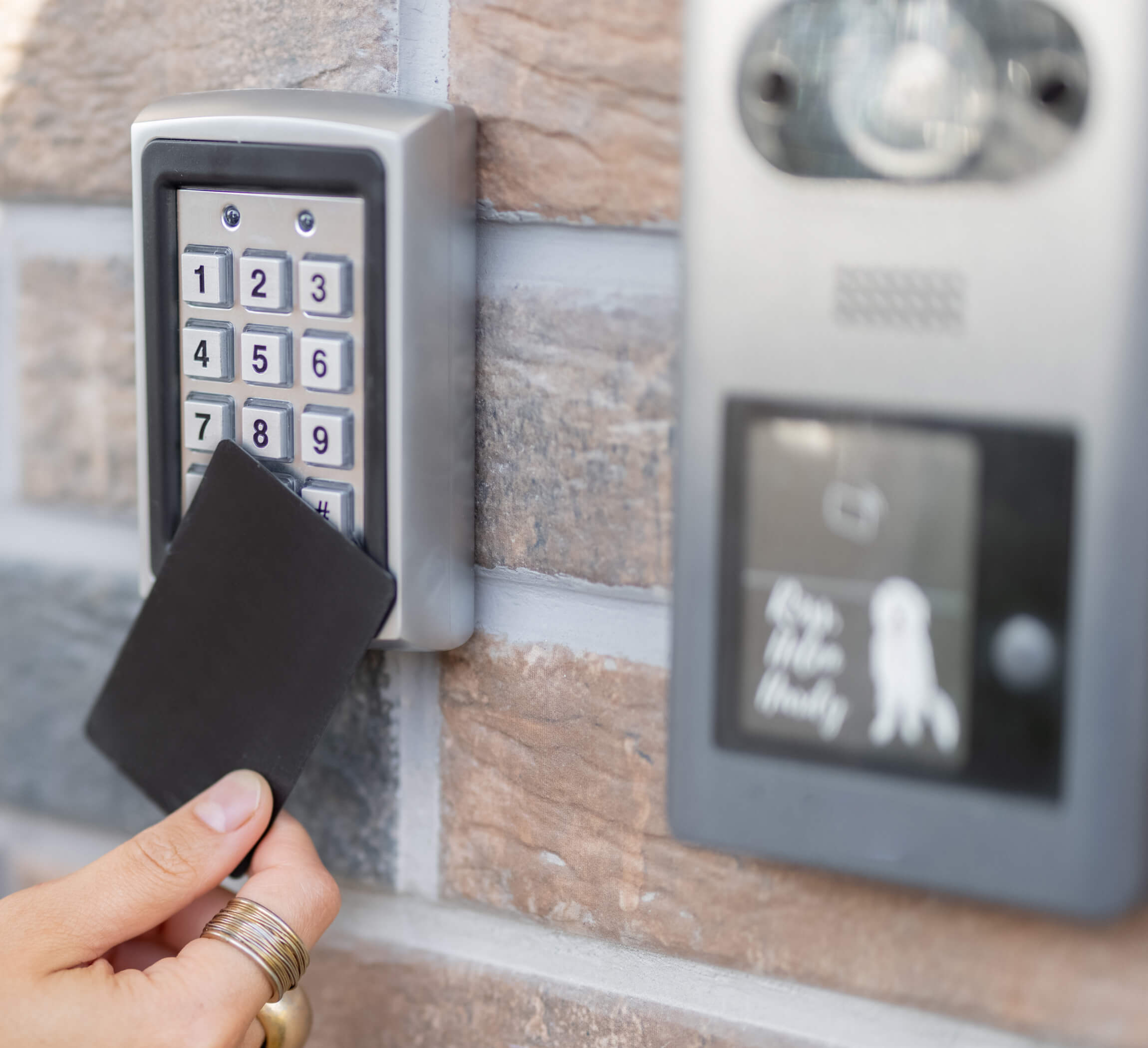 Presenting a card to an access control reader