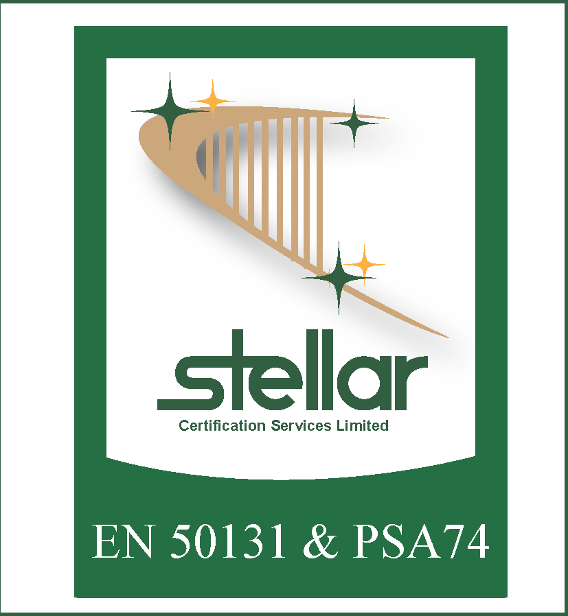 Stellar certification — I.S. EN 50131 and PSA 74 Intruder Alarm Systems