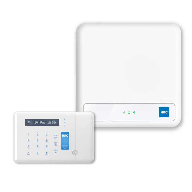 HKC wireless alarm hub and touch keypad