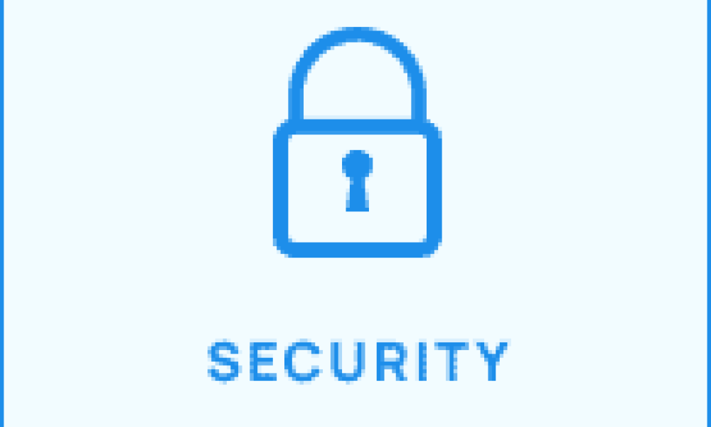 lock symbol with security text